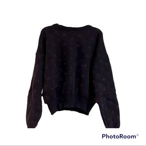 Dark Navy Blue Austin Reed Sweater w/ Pattern (Mens Large)